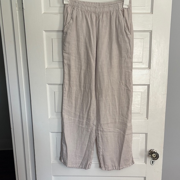 Et Lois Light Beige Linen Pants - Picture 1 of 4